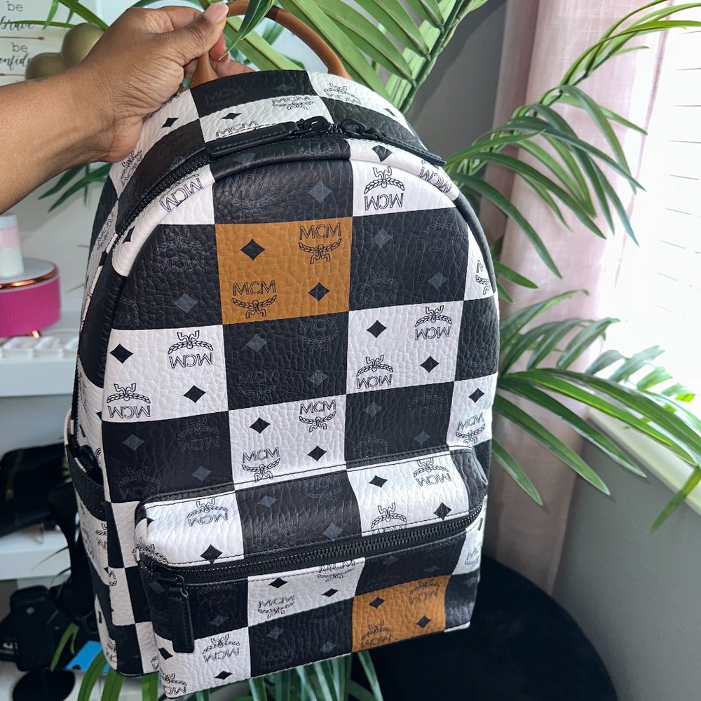 MCM Stark Backpack in Checkerboard Visetos